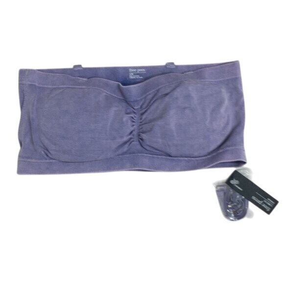 free press Other - Free Press Purple Vintage Wash Bandeau Removable Padding & Straps Ruched Center